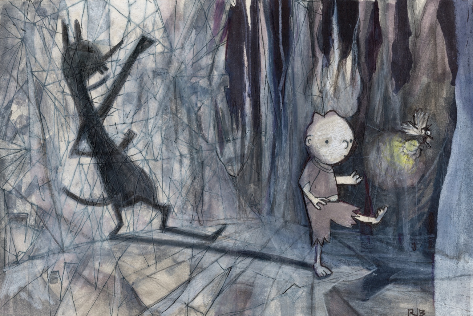 In the Icicle Palace 1 — original drawing by Richard J. Bailey